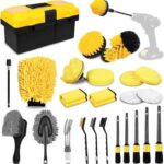 ZSASD Car Cleaning Kit for Nissan Kicks 2018 2019 2020 2021 2022 2023,Interior Exterior Wheels Dashboard Automobile Wash Tools Detailing Brush Sponge Towel Cleaning Gel Toolkit,27pcs