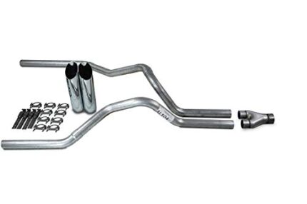 Truck Exhaust Kits - Shop Line Dual Exhaust Sytem 2.5 inch Aluminized Pipe Y Pipe Chrome Tips