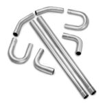 3'' Stainless Steel 409 Custom Exhaust Pipe Kit Tubing Mandrel Bend Pipe Straight & U-Bend Universal Exhaust System 8PCS