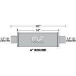 MagnaFlow Performance Exhaust Muffler: Stainless Steel 2.5" Inlet Satin Finish - Image 5