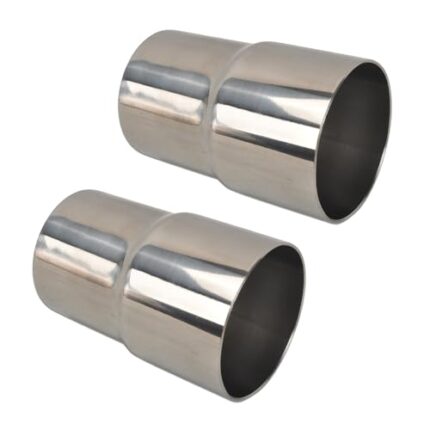 SSN Exhaust Pipe Reducer Component Adapter 2.25 Inch ID to 2.5 Inch ID Polished 304 Stainless Steel Universal ID 2.25" to ID 2.5" Exhaust Pipe Reducer Adapter 4 Inch Length-Pair
