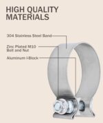 Bylikeho 1.75"-3.5" Stainless Steel Exhaust Muffler Clamp | Universal Fit - Image 3