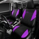 Purple Leather Car Seat Covers Full Set – Universal Fit, Airbag Safe - Image 2