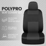 BDK PolyPro Front Seat Covers 2-Pack – Universal Fit, Charcoal/Black - Image 2