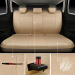 Luxury Beige Leather Car Seat Covers Full Set – Waterproof & Airbag Safe - Image 4