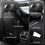Custom Leather Car Seat Covers for KIA Rio 2013-2025 Black and Grey - Image 2