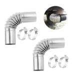 2PCS 24mm Diesel Heater Exhaust Pipes with 4PCS Clamps,Stainless Steel Exhaust Pipe Hose Elbow Connector,Universal Diesel Heater Accessories for Diesel Air Heater