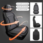 Custom Leather Car Seat Covers for KIA Rio 2013-2025 Black and Grey - Image 5