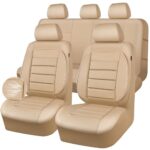 Luxury Beige Leather Car Seat Covers Full Set – Waterproof & Airbag Safe - Image 8