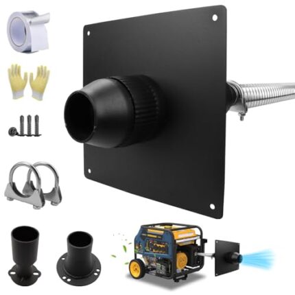 Generator Exhaust Extension Silencer Kit with Insulated Through-Wall Mounting Plate Safely Vent Exhaust Reduce Noise By 52% Compatible With Firman H07552 Wh03242 T07571/3 Honda Eu6500/7000is Muffler