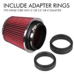 High Performance Red Clamp-On Air Filter – Fits 3/3.5/4in Intake Tubes - Image 3