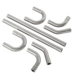 Jaxilyn Exhaust Pipe Kit 2.5 Inches Mild Steel DIY Custom Exhaust Kit Tubing Mandrel Bend Pipe Straight & U-Bend 16 Gauge Universal 8PCS