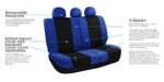 Universal Blue Car Seat Covers Full Set Airbag Compatible Breathable Cloth - Image 6