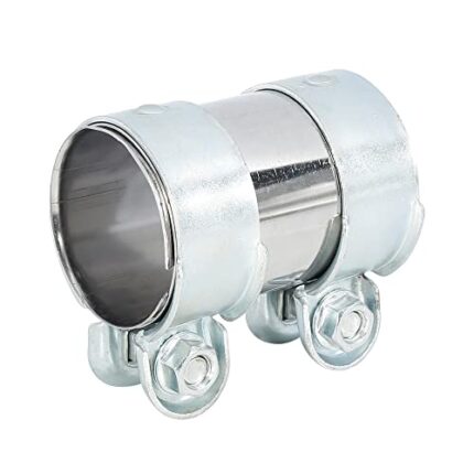 X AUTOHAUX Exhaust Pipe Sleeve Connector Clamp Coupler for Seat Toledo Ibiza 56 x 94 mm Silver Tone