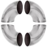 4 Pack 304 Stainless Steel Mandrel Bend Elbow, 90 Degree Exhaust Elbow Pipe, 2.5 Inch OD Mandrel Elbow, Thickness 16GA/.065" for Car Modified Exhaust Elbow Pipe, Stair Handrail, Exhaust System