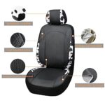 Black & Cow Print Synthetic Leather Car Seat Covers Set – Stylish, Easy Fit - Image 2