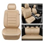 Luxury Beige Leather Car Seat Covers Full Set – Waterproof & Airbag Safe - Image 2