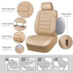 Luxury Beige Leather Car Seat Covers Full Set – Waterproof & Airbag Safe - Image 5