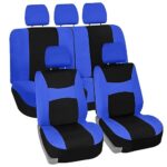 Universal Blue Car Seat Covers Full Set Airbag Compatible Breathable Cloth - Image 2