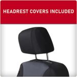 Dickies Waterproof Car Seat Covers 2-Pack, Heavy-Duty Black/Gray - Image 7