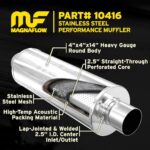 MagnaFlow Performance Exhaust Muffler: Stainless Steel 2.5" Inlet Satin Finish - Image 3