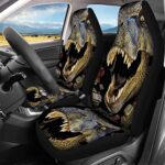 Dinosaur Car Seat Covers Full Set Universal Fit Gray 4Pc Vehicle Protection - Image 3