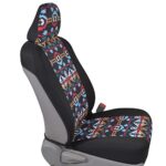 Blue Aztec Car Seat Covers Universal Fit Front Seats Geometric Print Sideless Design - Image 4