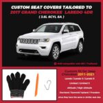 Luxury Leather Seat Covers for Jeep Grand Cherokee 2011-2021, Black - Image 2