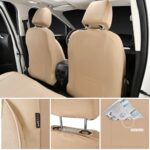 Luxury Beige Leather Car Seat Covers Full Set – Waterproof & Airbag Safe - Image 3