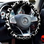 Cow Print Car Seat Cover Set with Steering Wheel & Keychain – Classic Style - Image 5