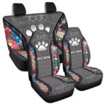 Boho Floral Dog Paw Car Seat Covers | Universal Fit | 4-Piece Full Set - Image 4