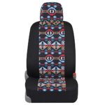 Blue Aztec Car Seat Covers Universal Fit Front Seats Geometric Print Sideless Design - Image 5
