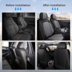Chevy Malibu Seat Covers 2009-2025 Faux Leather Front Black Grey - Image 6