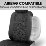 Leopard Print Car Seat Covers Front Seats Black Sideless Universal Fit 2pc Set - Image 5