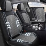 Chevy Malibu Seat Covers 2009-2025 Faux Leather Front Black Grey - Image 3