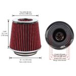 High Performance Red Clamp-On Air Filter – Fits 3/3.5/4in Intake Tubes - Image 2
