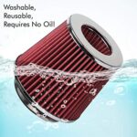 High Performance Red Clamp-On Air Filter – Fits 3/3.5/4in Intake Tubes - Image 5