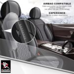 Custom Leather Car Seat Covers for KIA Rio 2013-2025 Black and Grey - Image 3