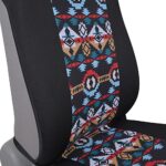 Blue Aztec Car Seat Covers Universal Fit Front Seats Geometric Print Sideless Design - Image 8