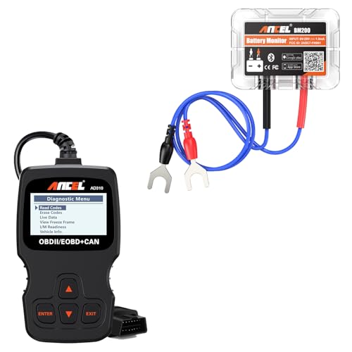 ANCEL AD310 Classic Enhanced Universal OBD II Scanner Car Engine ANCEL AD310 Classic Enhanced Universal OBD II Scanner Car Engine Fault Code Reader CAN Diagnostic Scan, BM200 12V Car Battery Tester,Bluetooth 4.2 Automotive Battery Monitor Auto Battery Load Analyzer