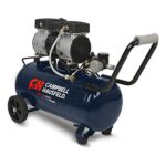 CAMPBELL HAUSFELD 8 Gallon Air Compressor, 65dB Quiet Portable Air Compressor, 120v, 125 Max PSI Oil and Maintenance free pump- Ideal for Home and Professional Use