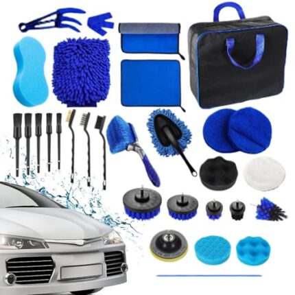 Car Cleaning Tools Kit,29X Detailing Brushes Tool Set - Automotive Car Wash Brush Kit for Interior, Exterior, Wheels, Dashboard, Tire