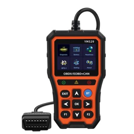 Diabit YM529 Automotive OBD2 Car Scan Tool and Code Reader - Enhanced OBDII Universal Scanner Diagnostic Scan Tool, Battery Life Check Car Engine Fault Error Code Read & Clear Fault Codes (Orange)