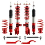 EVIL ENERGY Coilovers Compatible for Mazda 3 (BM/BN) 2014-2018, Height Adjustable Coilovers Lowering Kit with 32-Level Damper Adjustment, Red