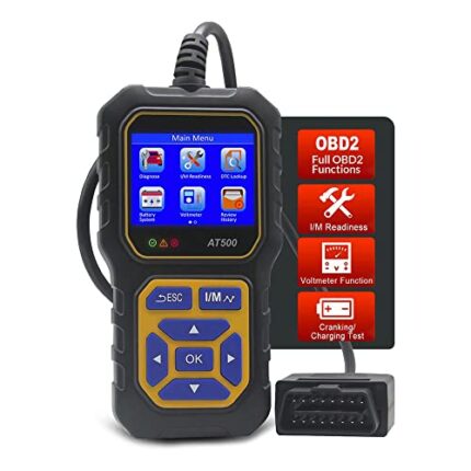 Fastsun AT500 Car OBD2 Scanner Code Reader Engine Fault Code Reader Scanner Light Auto Voltmeter CAN Diagnostic Scan Tool for All OBD II Protocol Cars Since 1996, Multilingual Support