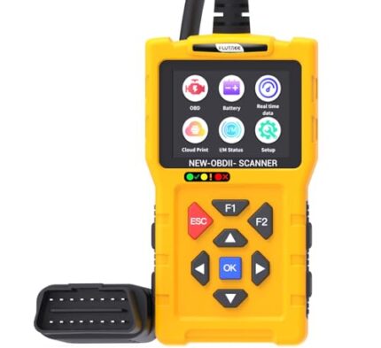 Flutree OBD2 Scanner Diagnostic Tool, 2024 Enhanced Detection Accuracy, Code Reader for Cars and Trucks 1996+, Check Engine Code Reader with Reset, Live Data, Printer, T600 OBDII Vehicle Maintenance