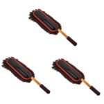 GLEAVI 3pcs Car Cleaning Brush Kit Retractable Telescopic Brush for Car Wash Handle