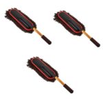 JECOMPRIS 3pcs Adjustable Car Wash Brush Pole Soft Cleaning Brush Set for Vehicle Cleaning Car Wash Kit Extendable Handle