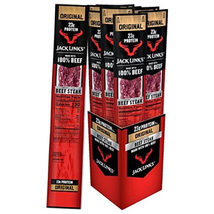 Jack Link's Premium Cuts Beef Steak, Original – Protein Snacks, Meat Snack with 23g of Protein, Made with 100% Beef, Individually Wrapped Bulk Snack Pack, Keto & Paleo Diet Ready – 2 Oz. (12 Count)