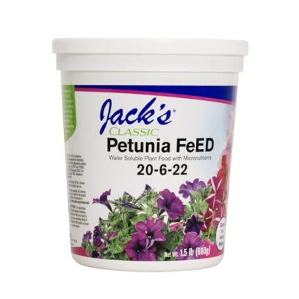 Jack's Classic 20-6-22 Petunia Feed Water-Soluble Fertilizer with Micronutrients to Provide Lush Green Annuals, 1.5lbs